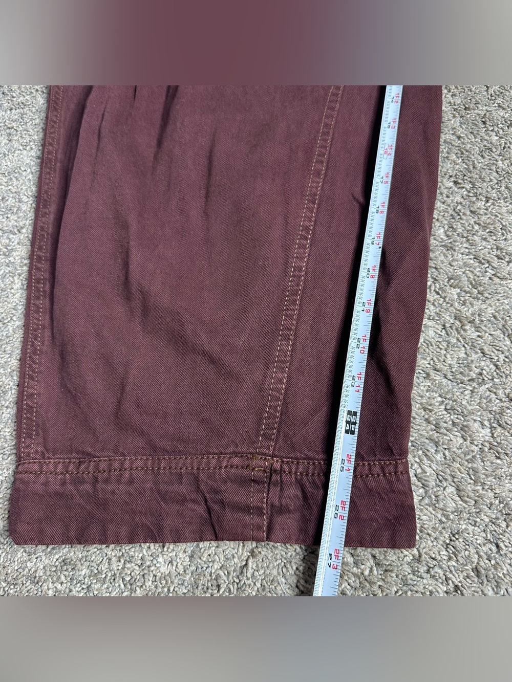 Free People We The Free Felix Tapered Overalls Large brown Jumpsuit barrel leg - Picture 12 of 15